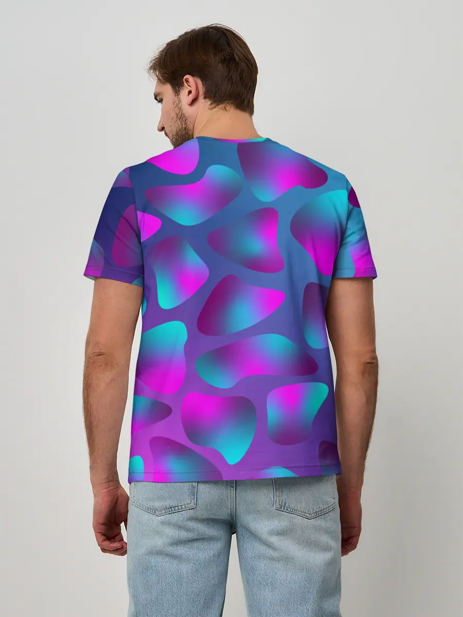 Мужская базовая футболка / Неоновые капли
