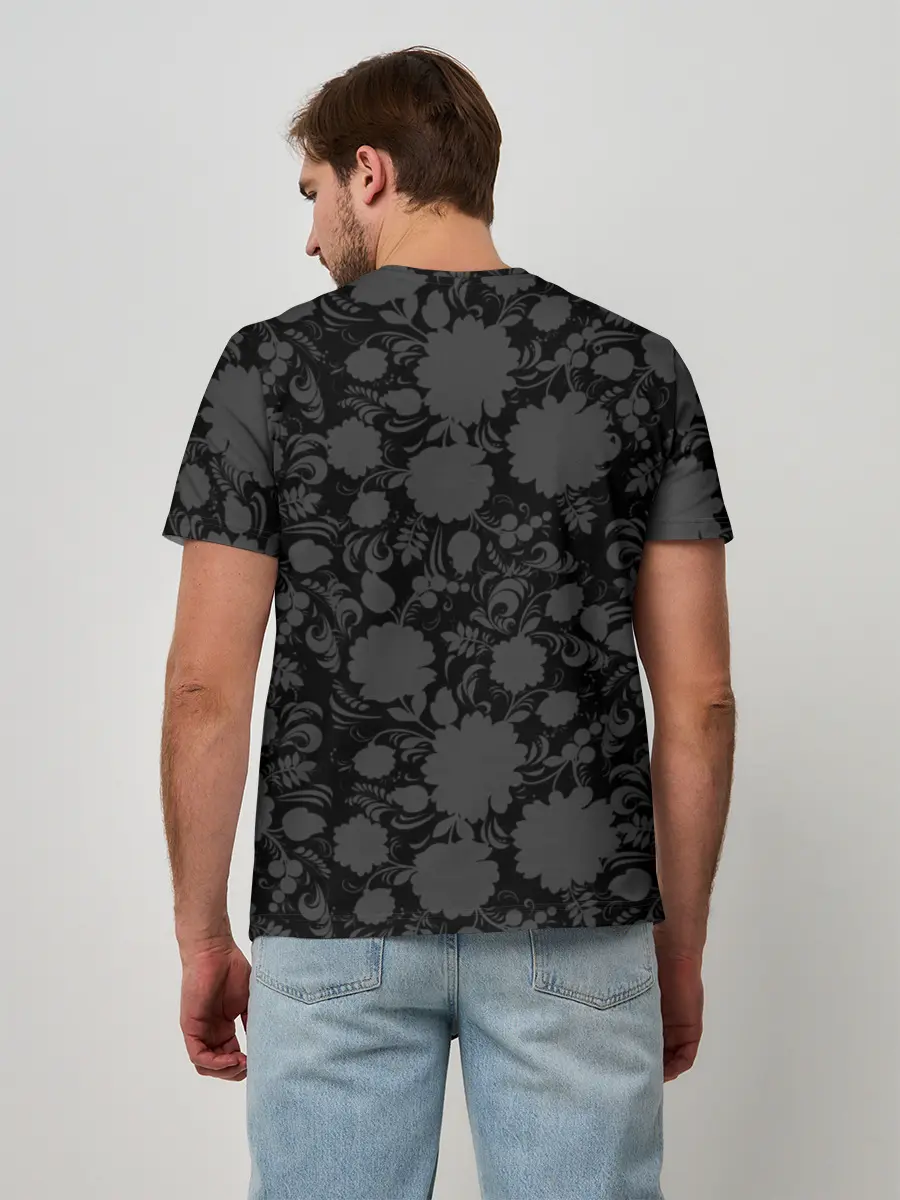 Мужская базовая футболка / Герб России Хохлома