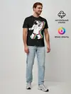 Мужская базовая футболка / Космонавт с магнитофоном