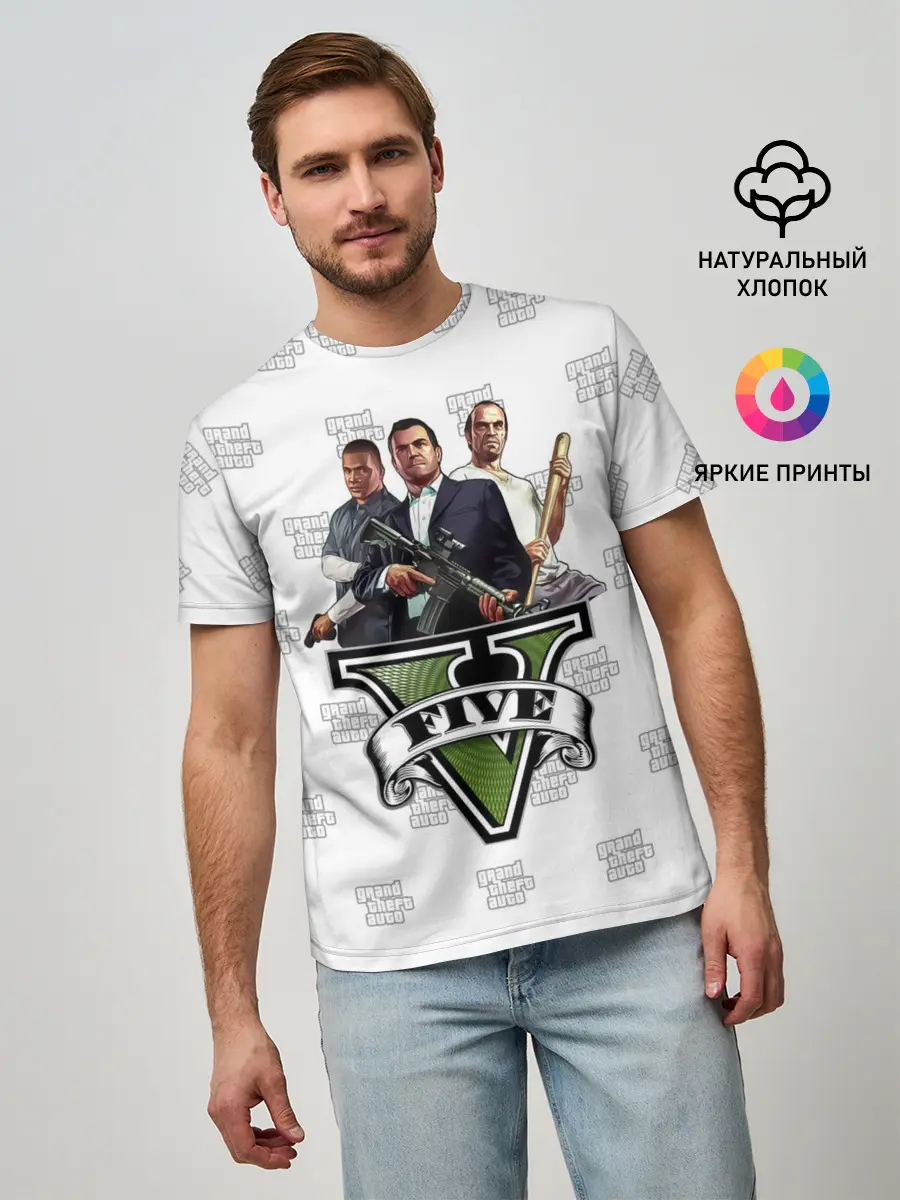 Мужская базовая футболка / Grand Theft Auto FIVE