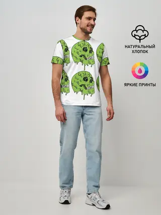 Мужская базовая футболка / Кислотный Череп!)