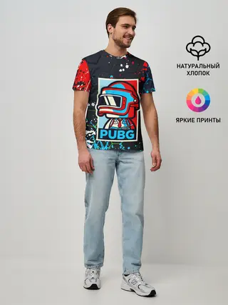 Мужская базовая футболка / PUBG / ПАБГ / ПОРТРЕТ
