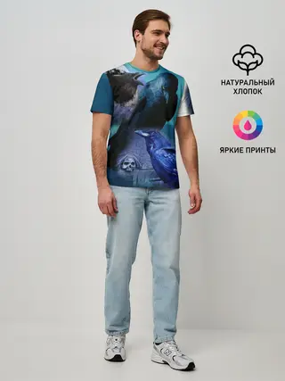 Мужская базовая футболка / Мистические вороны | Crows