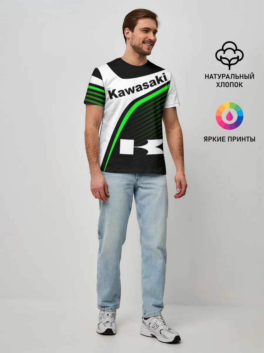Мужская базовая футболка / KAWASAKI / КАВАСАКИ / SPORT
