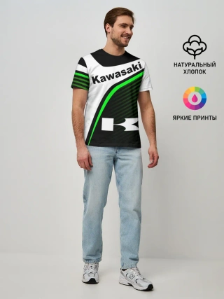 Мужская базовая футболка / KAWASAKI / КАВАСАКИ / SPORT