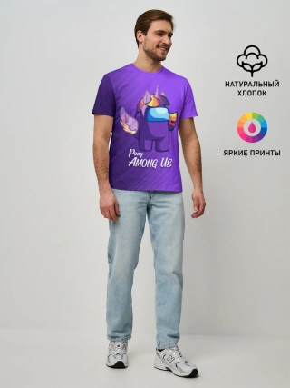 Мужская базовая футболка / AMONG US - ЕДИНОРОГ
