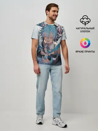 Мужская базовая футболка / Безумная Хатсуне