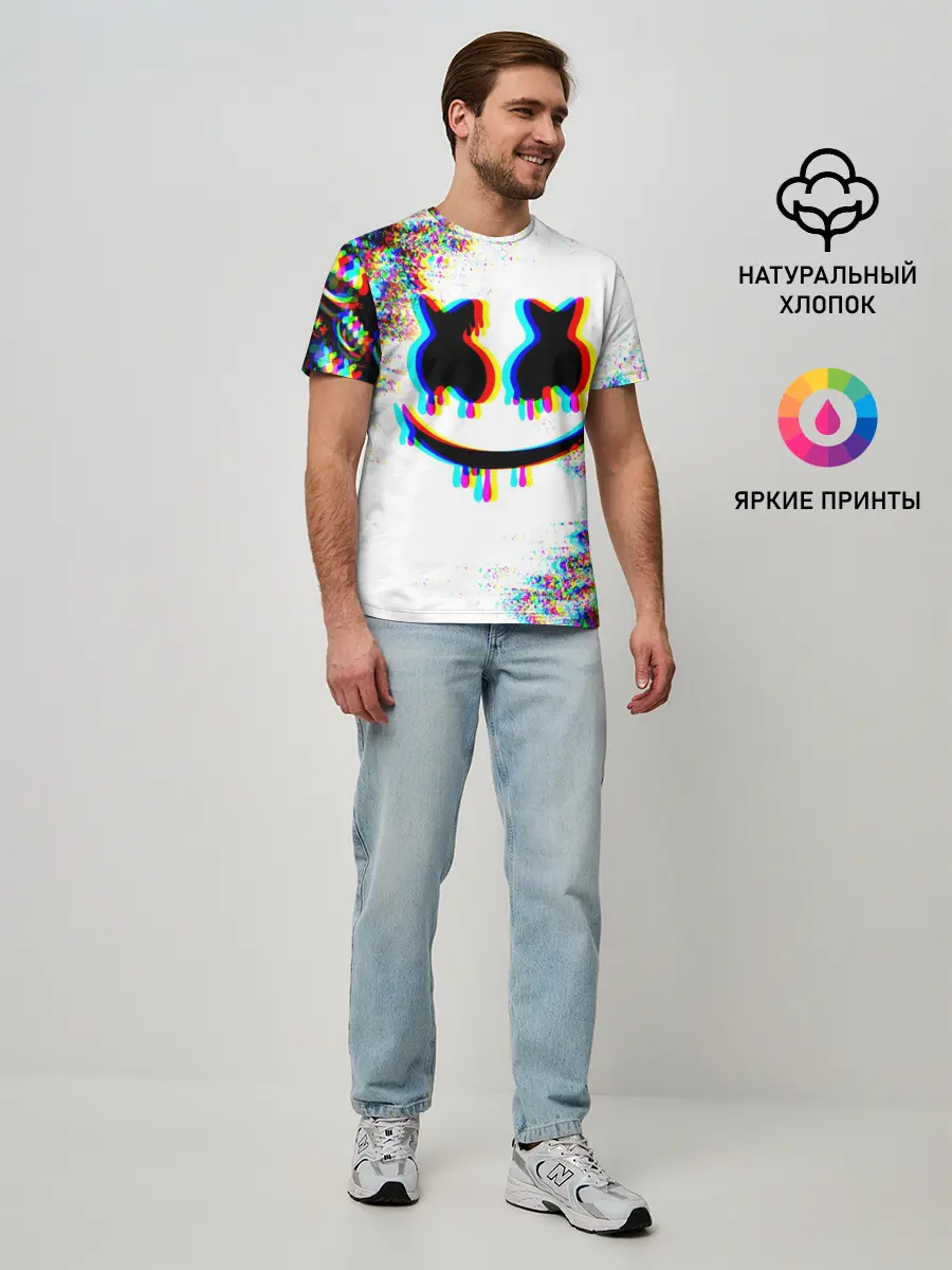 Мужская базовая футболка / MARSHMELLOW GLITCH