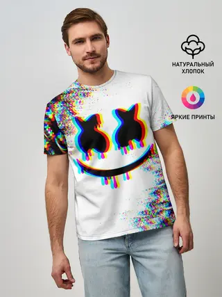 Мужская базовая футболка / MARSHMELLOW GLITCH