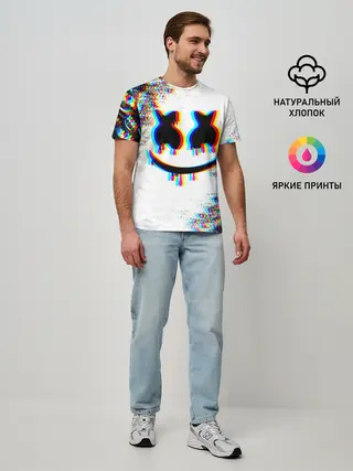Мужская базовая футболка / MARSHMELLOW GLITCH
