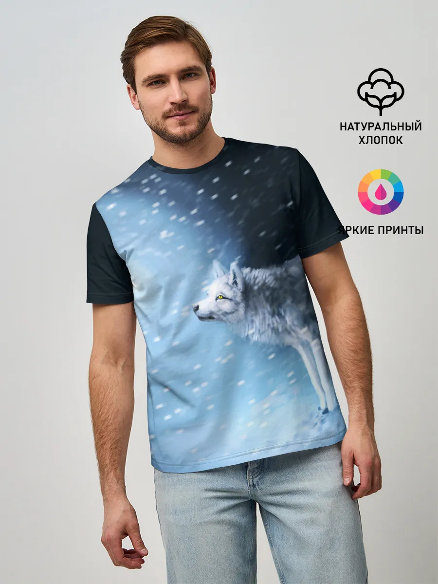 Мужская базовая футболка / ВОЛК ЗИМА