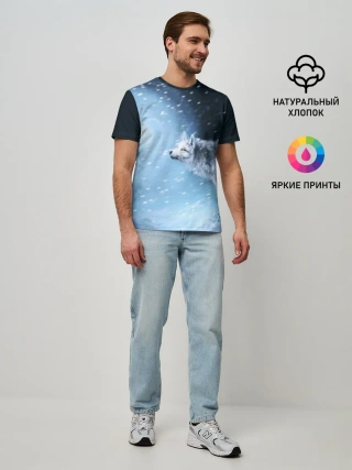 Мужская базовая футболка / ВОЛК ЗИМА