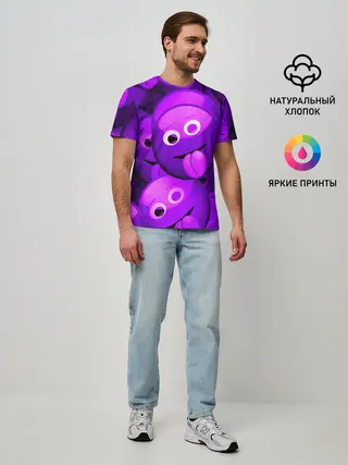 Мужская базовая футболка / НЕОНОВЫЕ СМАЙЛЫ