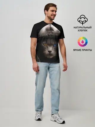 Мужская базовая футболка / Уличный кот