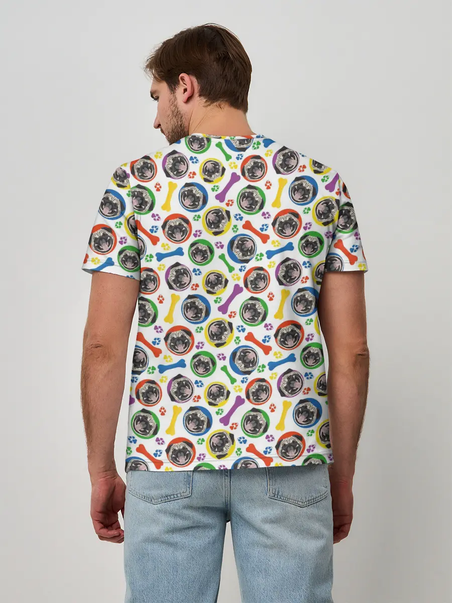 Мужская базовая футболка / Мопс