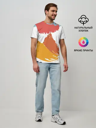Мужская базовая футболка / Цветные пятна, мазки кистью