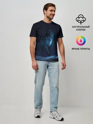 Мужская базовая футболка / Зимний волк