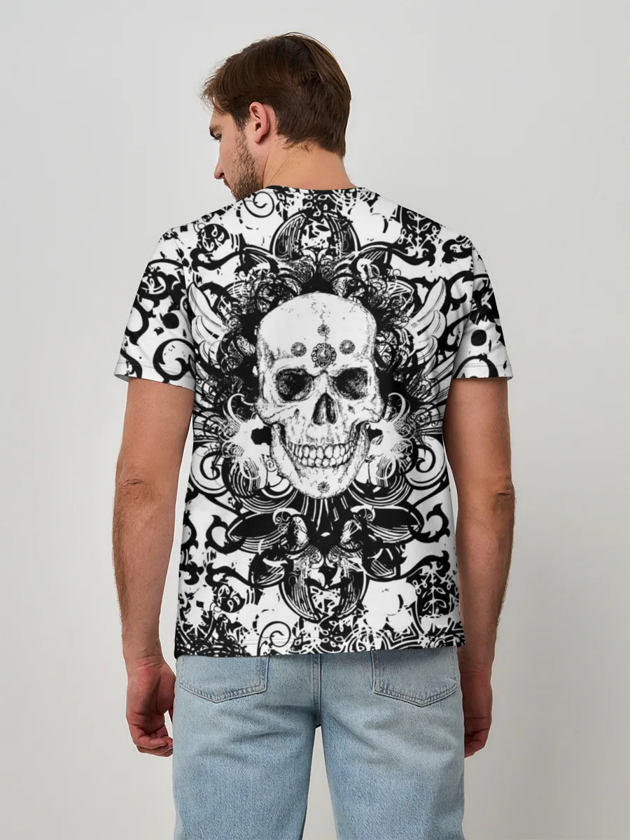 Мужская базовая футболка / Grunge Skull