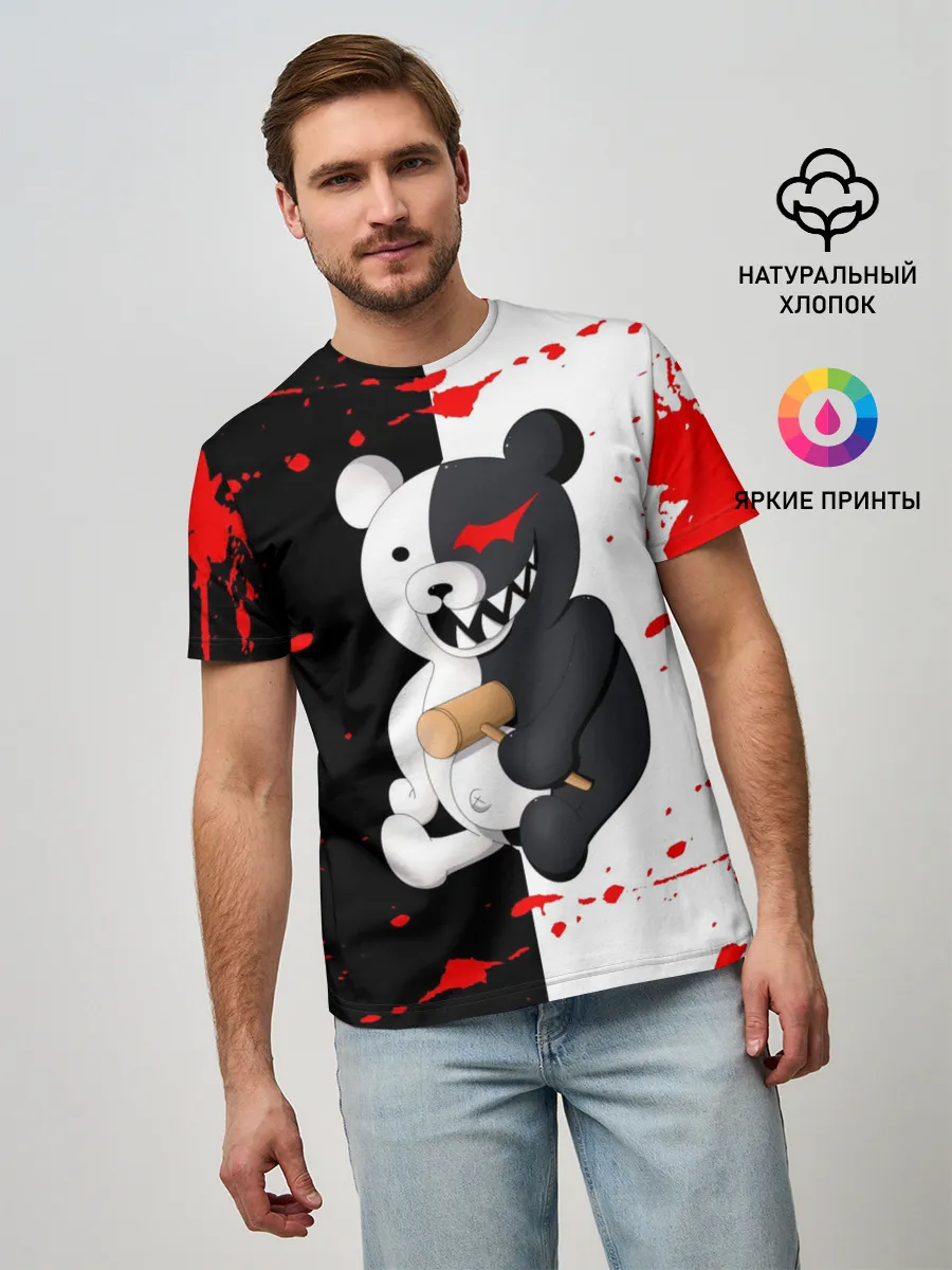 Мужская базовая футболка / monokuma с молотком