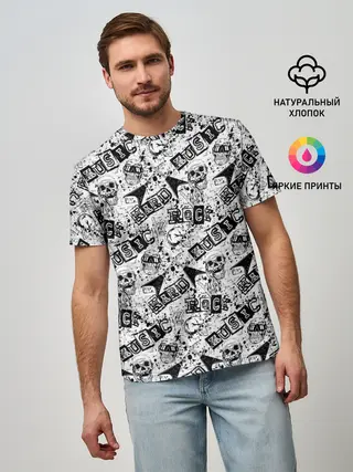 Мужская базовая футболка / Rock music