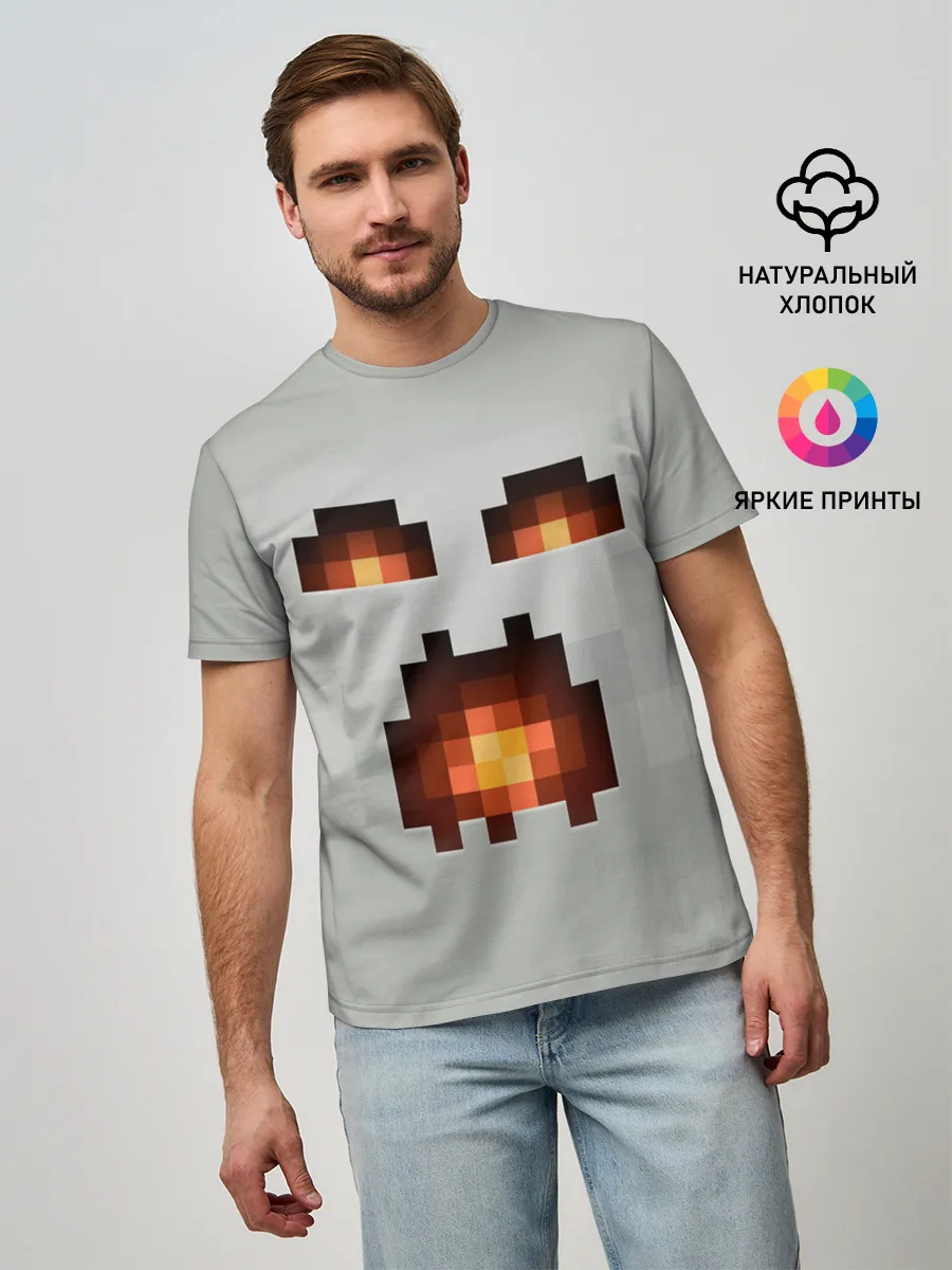 Мужская базовая футболка / МАЙНКРАФТ, ГАСТ ОГНЕННЫЙ