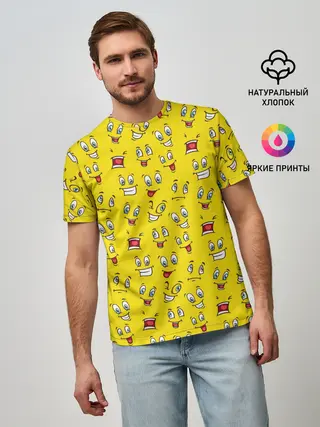 Мужская базовая футболка / Забавные Лица