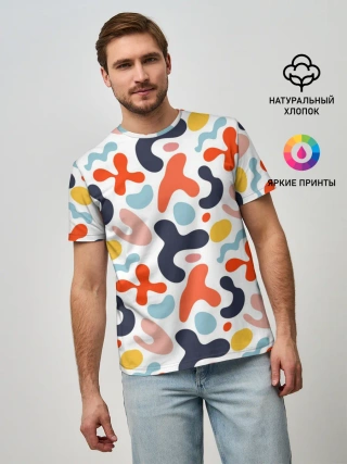 Мужская базовая футболка / Абстрактные цветные пятна
