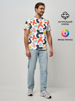 Мужская базовая футболка / Абстрактные цветные пятна