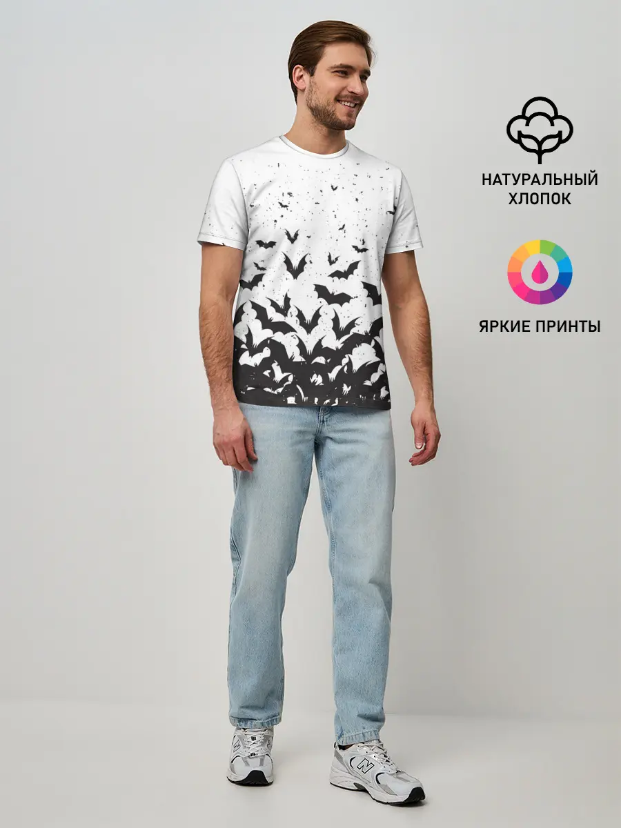 Мужская базовая футболка / Летучие мыши
