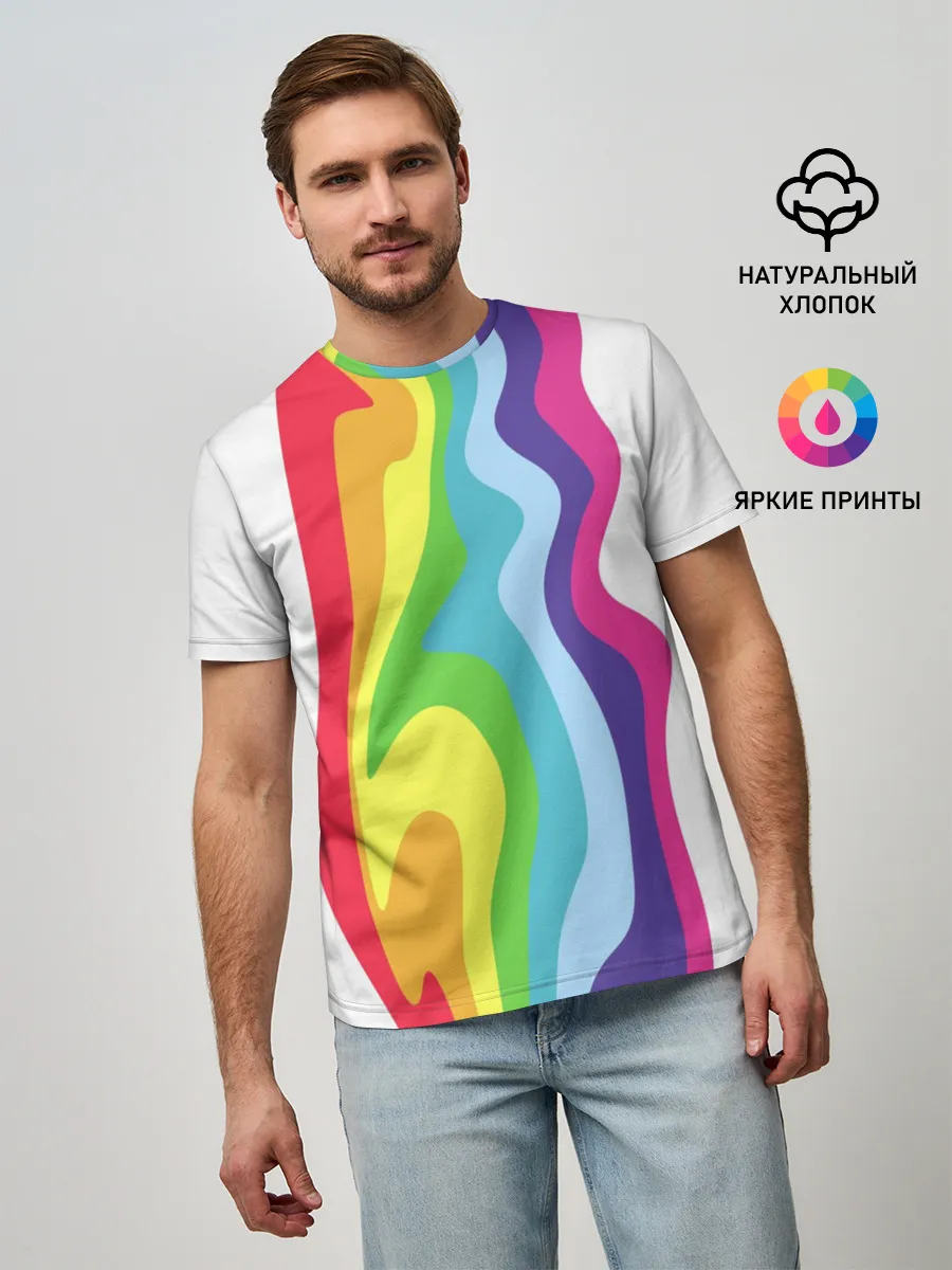 Мужская базовая футболка / Радуга