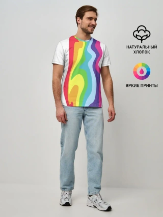 Мужская базовая футболка / Радуга