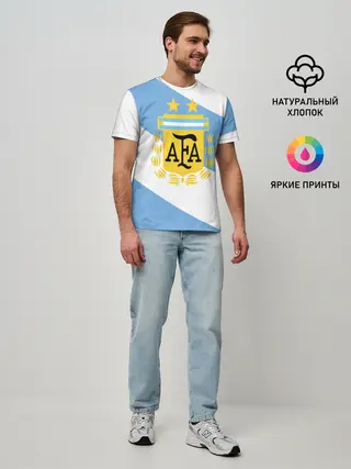 Мужская базовая футболка / Сборная Аргентины + спина