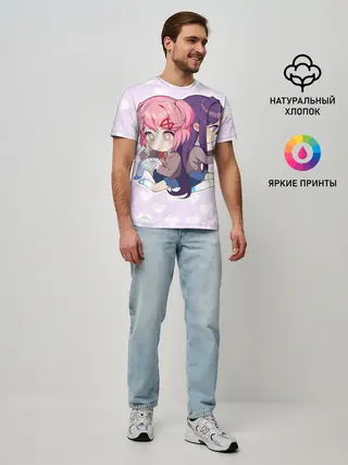 Мужская базовая футболка / Chibi Natsuki and Yuri