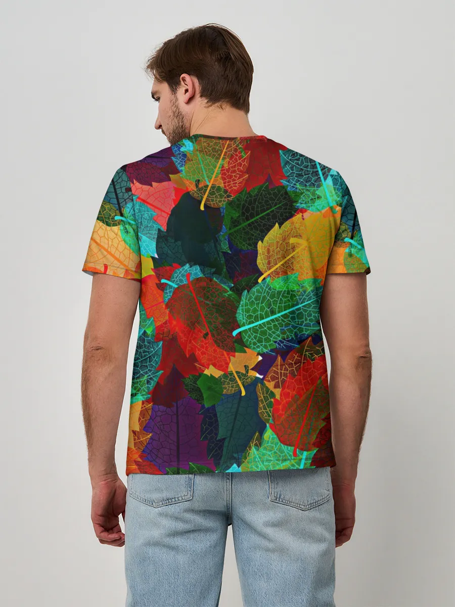 Мужская базовая футболка / Abstract Autumn Leaves