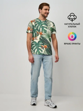Мужская базовая футболка / Тропический паттерн