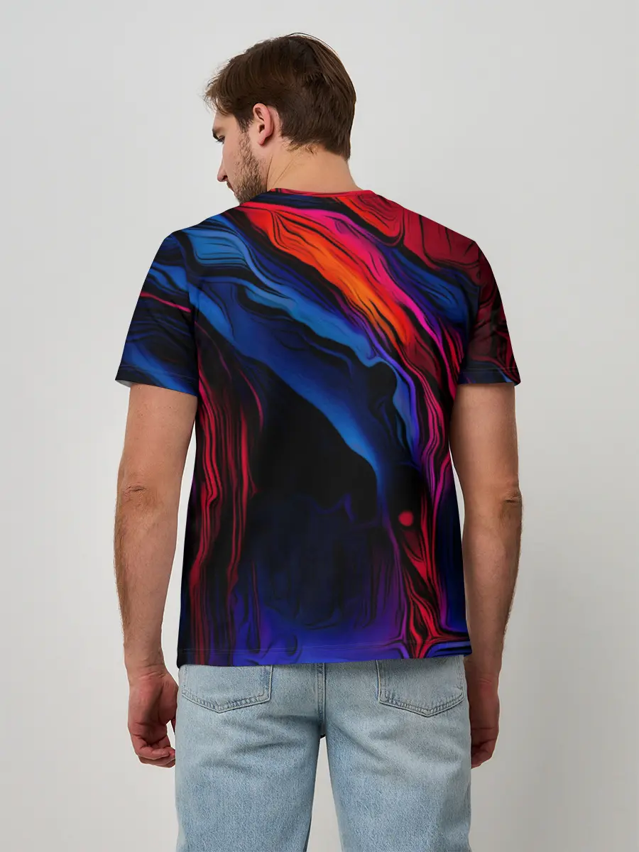 Мужская базовая футболка / Красочный абстракт