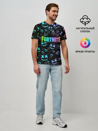 Мужская базовая футболка / FORTNITE | MARSHMELLO