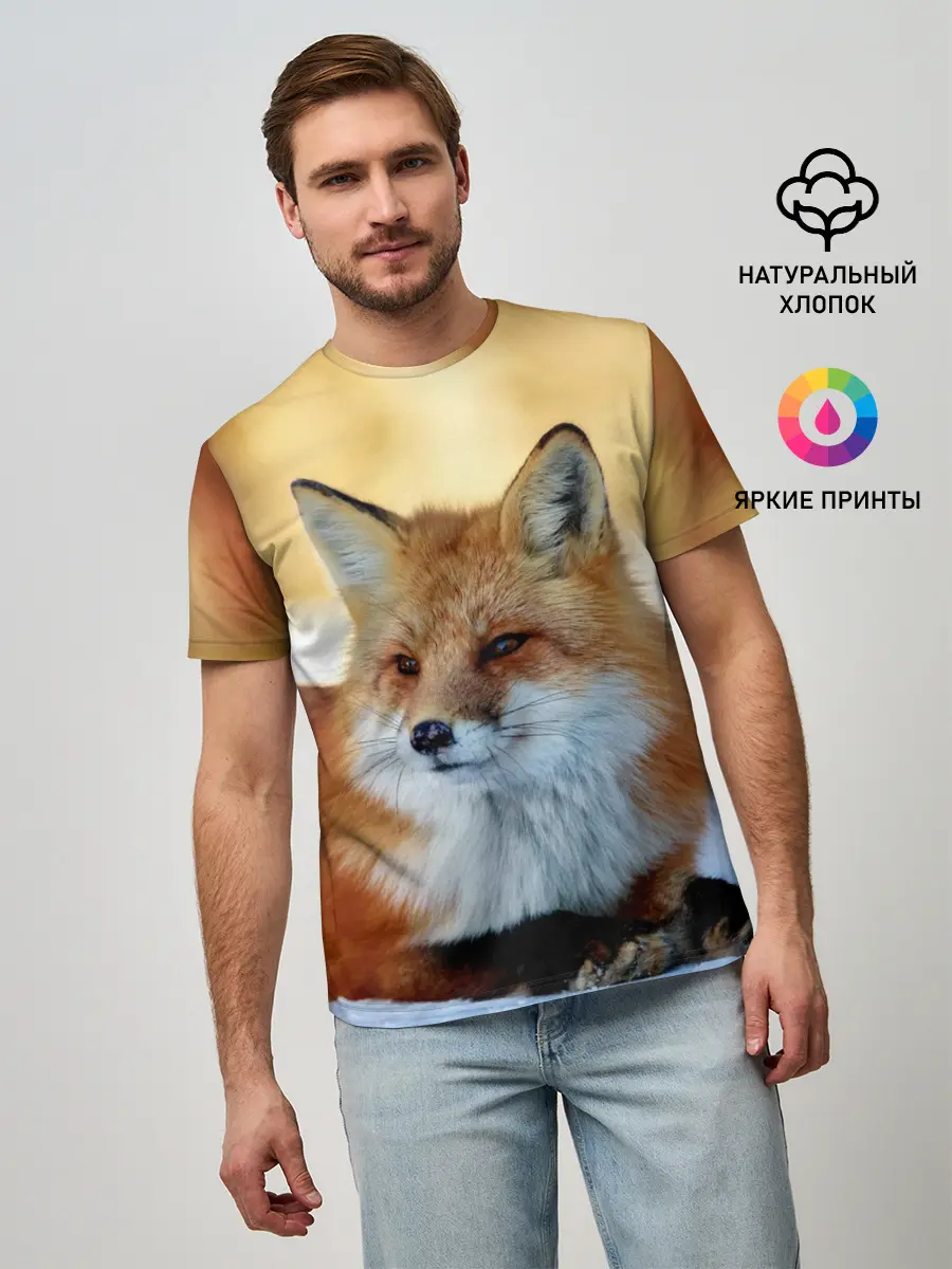 Мужская базовая футболка / Лиса