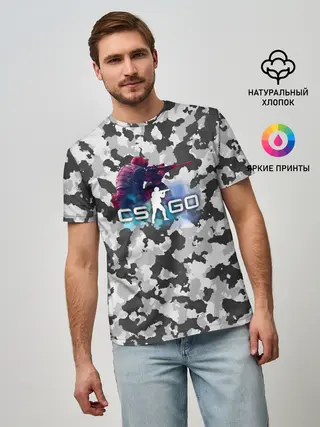 Мужская базовая футболка / Хэдшoт-CS:GO