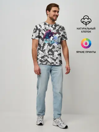 Мужская базовая футболка / Хэдшoт-CS:GO