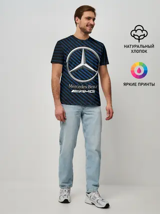 Мужская базовая футболка / MERCEDES / МЕРСЕДЕС