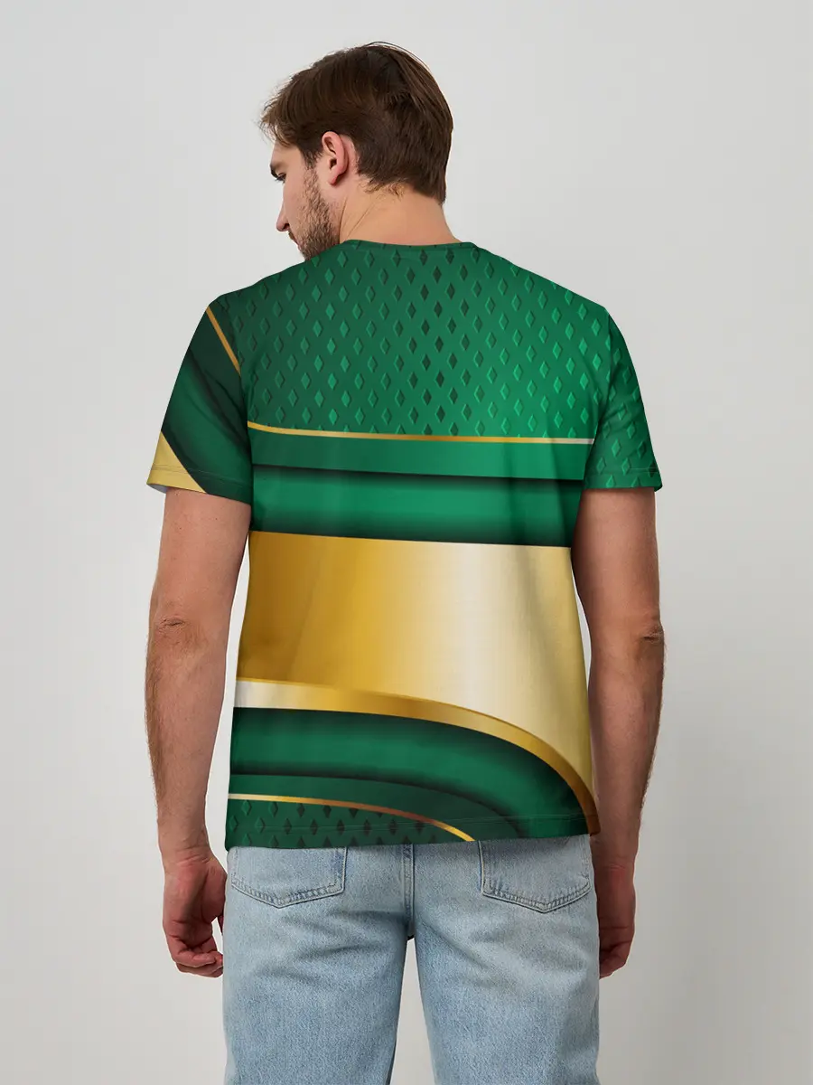 Мужская базовая футболка / GREEN GOLD 3D