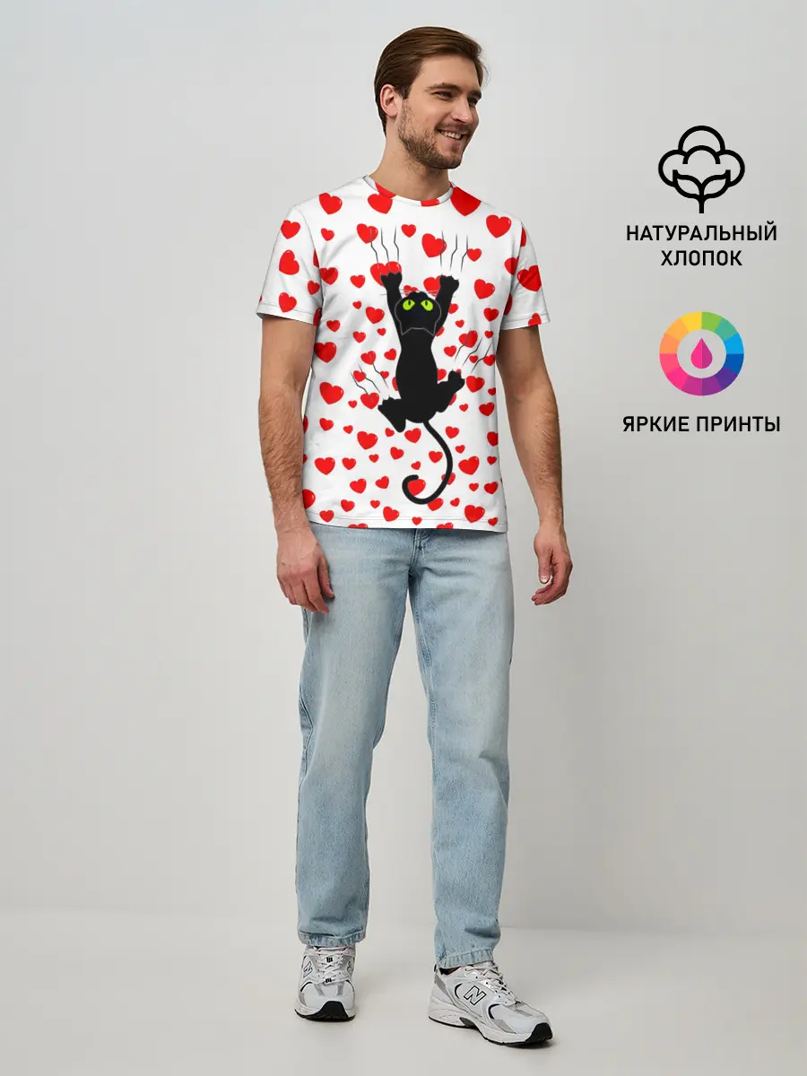 Мужская базовая футболка / Котейка