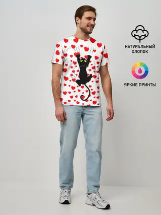 Мужская базовая футболка / Котейка