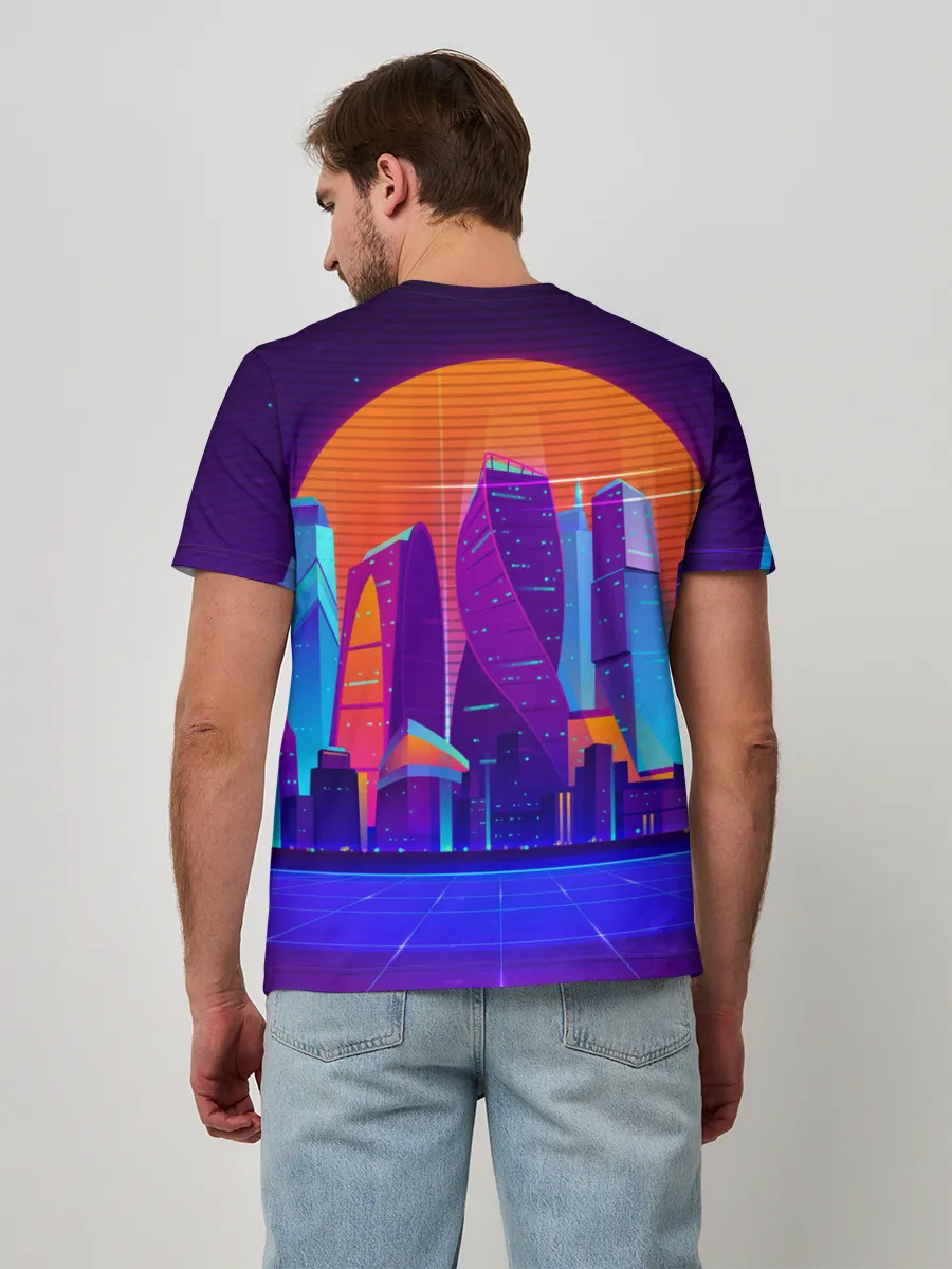 Мужская базовая футболка / НЕОНОВЫЙ ГОРОД