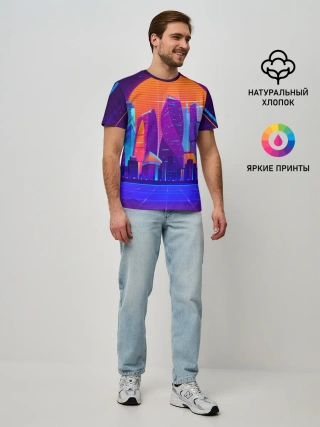 Мужская базовая футболка / НЕОНОВЫЙ ГОРОД