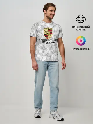 Мужская базовая футболка / [Porsche Taycan] - Как у Литвина