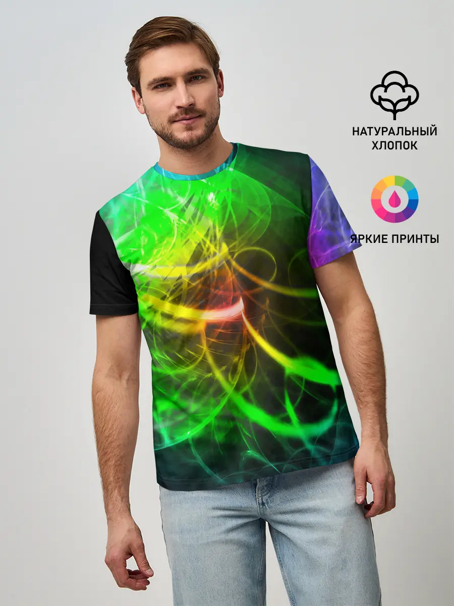 Мужская базовая футболка / ЗЕЛЕНЫЙ НЕОН