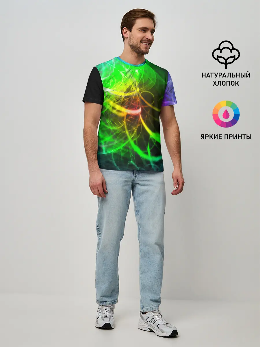 Мужская базовая футболка / ЗЕЛЕНЫЙ НЕОН