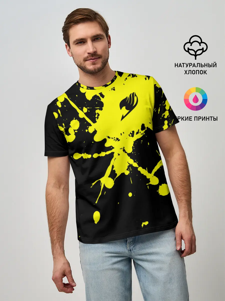 Мужская базовая футболка / Хвост Феи желтые брызги